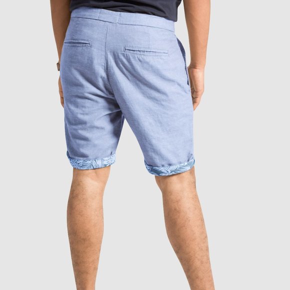 OLGYN Men’s Slim Fit Blue Bermuda Shorts - Picture 2 of 5